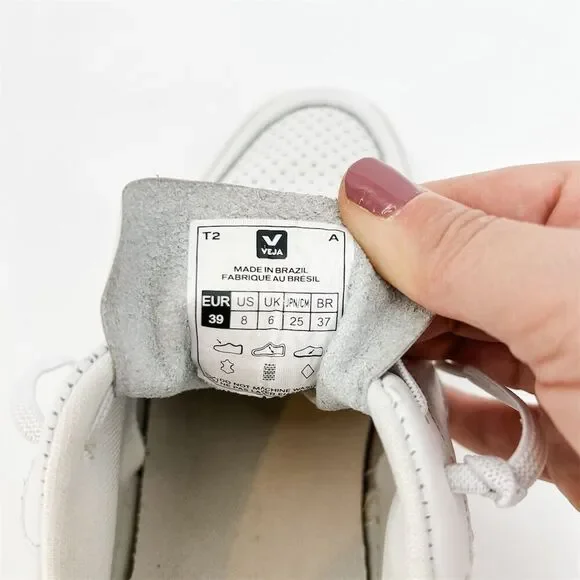 Veja x Free People V-12 White Leather Sneakers Casual Athletic size 8/39 - Picture 9 of 9